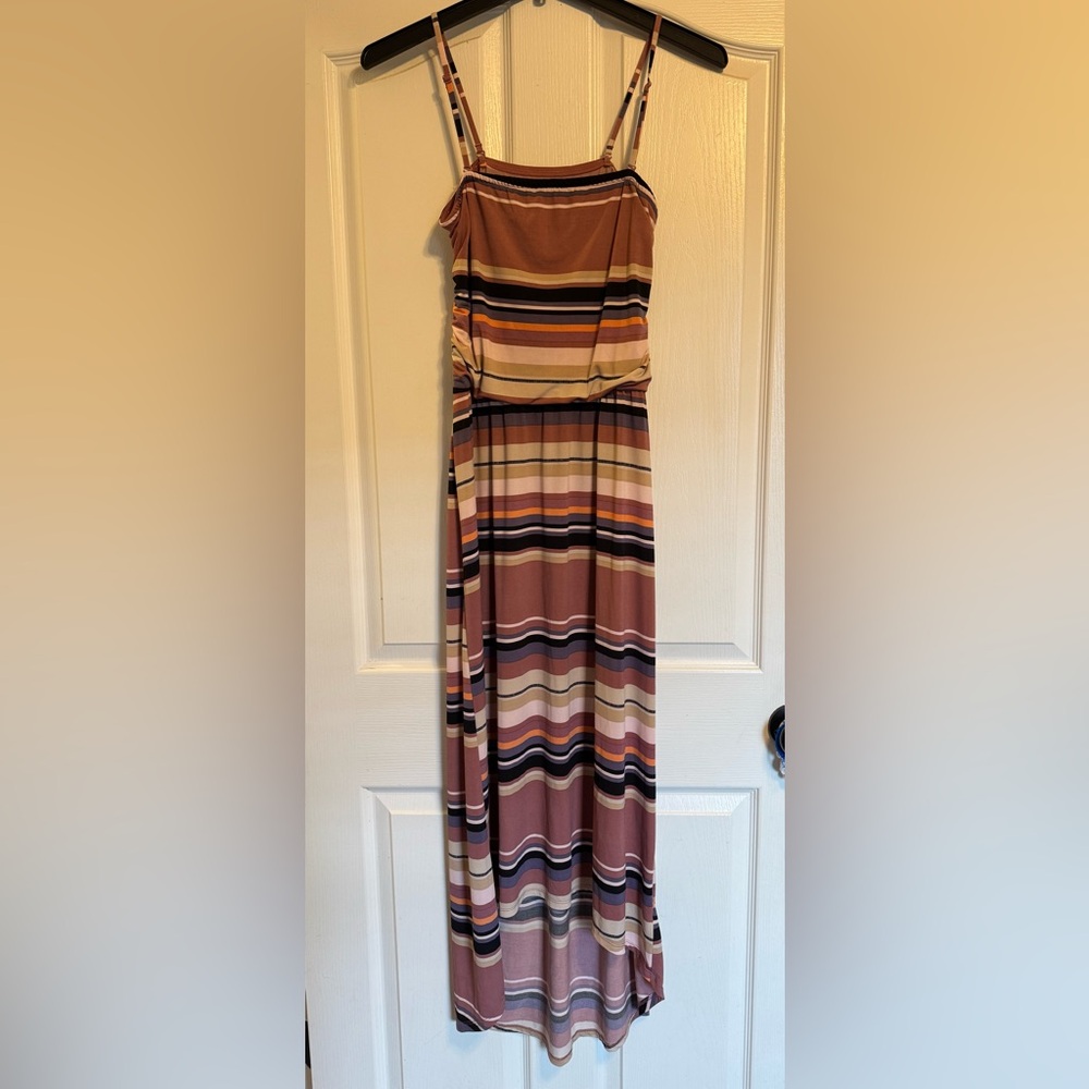 Striped Multicolor high low Dress